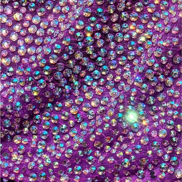 NWOT Vienna Prom Purple Rhinestone Bodice & Taffeta A-Line Skirt 2 PC Gown - Picture 8 of 11